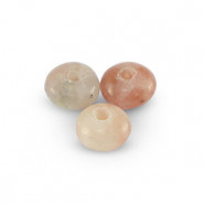 Natural stone beads Marble rondelle 2x4mm Glamour Pink
